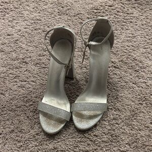 Silver High Heel Sandals